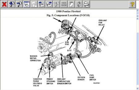 1988 Pontiac Firebird Location of Cooling Fan Temp Switch