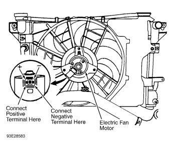 Radiator fan control relay circuit open or 
