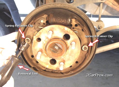 Mazda on Release Rear Brake Spring Use The Brake Spring Tool To Remove The