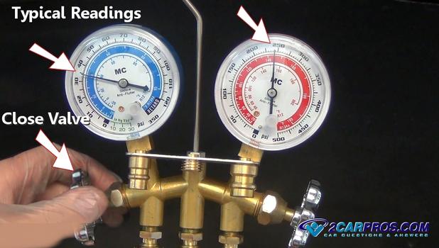close low side gauge valve