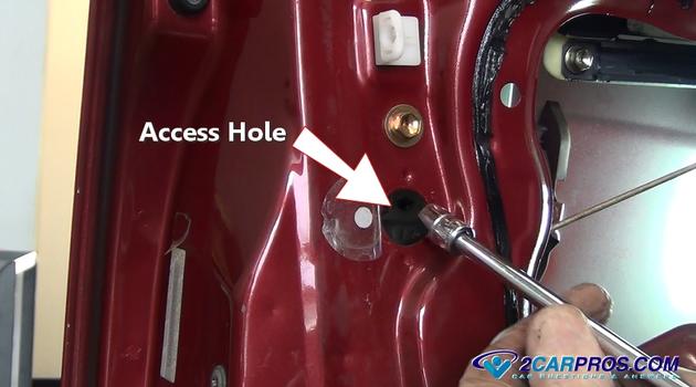 door handle bolt access hole