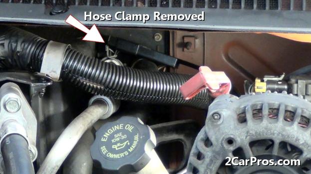 hose clamp removed