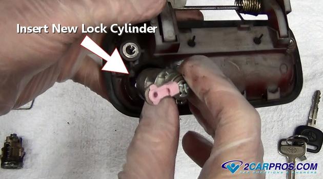 insert new lock tumbler