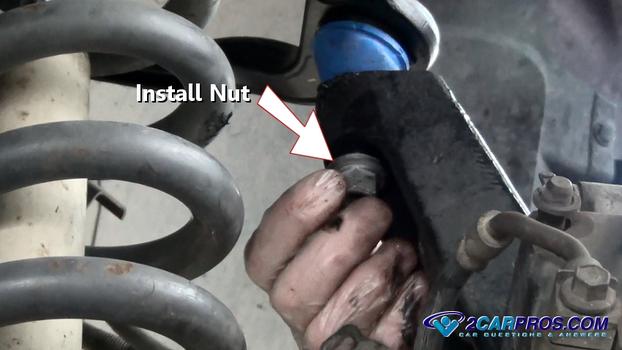 install ball joint nut