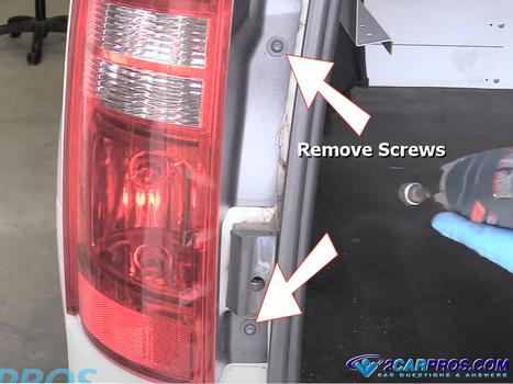 remove brake light lens screws