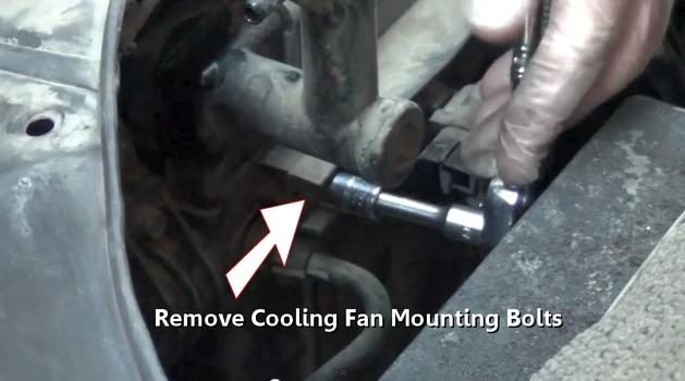 remove cooling fan mounting bolts