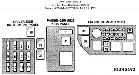 1994 toyota camry fuse diagram #7 1994 toyota camry fuse diagram #7