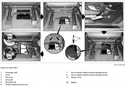 Where is the battery located on a mercedes ml350
