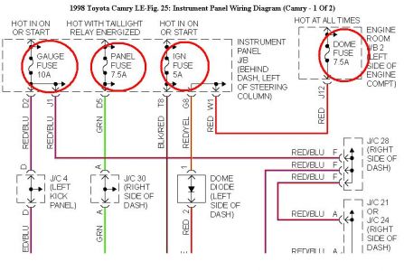 1998 Toyota camry le stereo wiring diagram