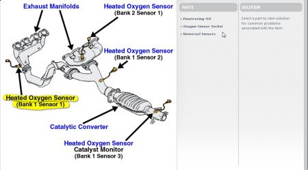 1998 Ford contour bank 1 oxygen sensor #10