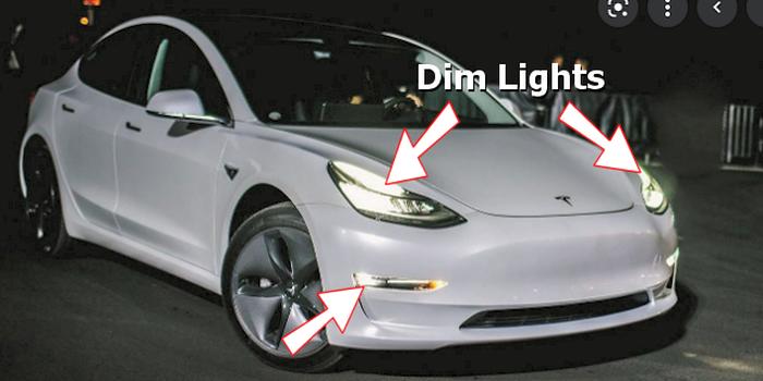 Tesla dim lights