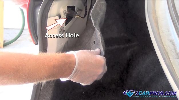 access hole to brake light bulb