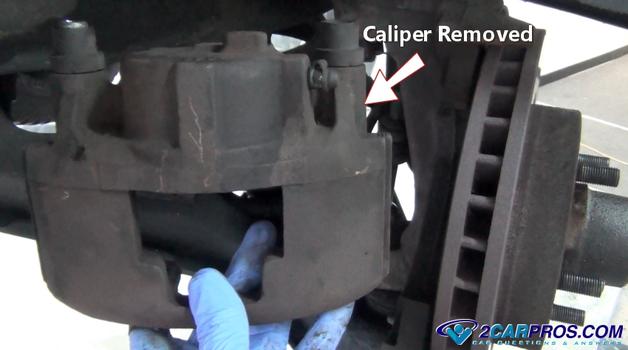 brake caliper removed