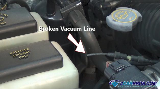 broken defroster vacuum line