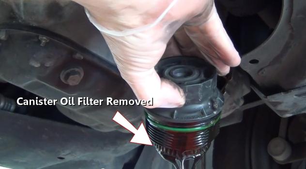 canister oil filter removed