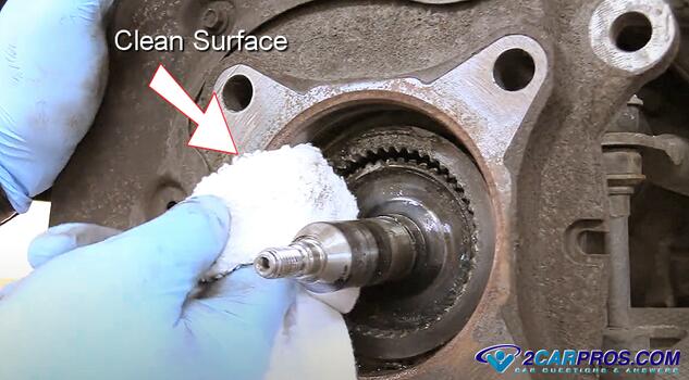 clean bearing hub mounting surface