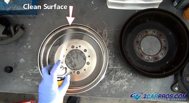 clean brake drum surface