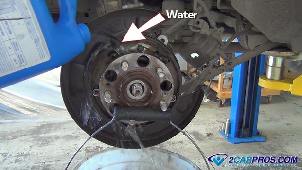 clean brakes with water