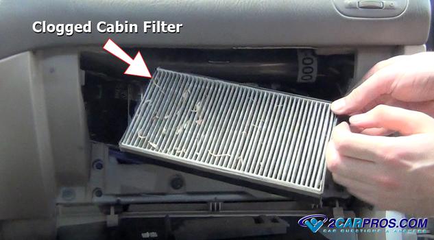 clogged cabin filter