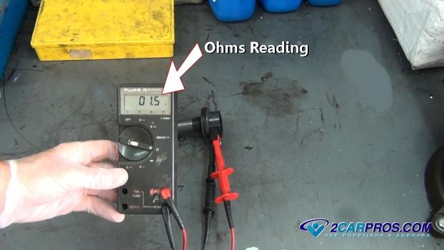 coil ohms reading