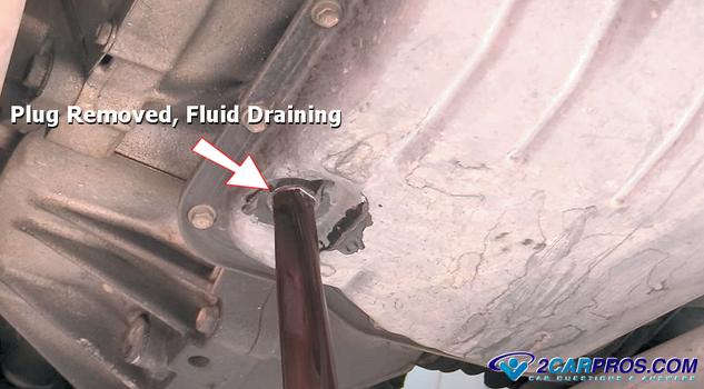drain plug draining fluid transmission