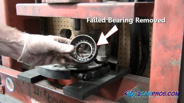 failed rear axle bearing removed