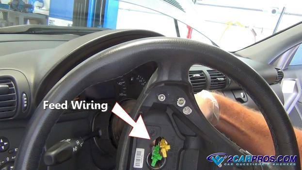 feed wiring through steering wheel