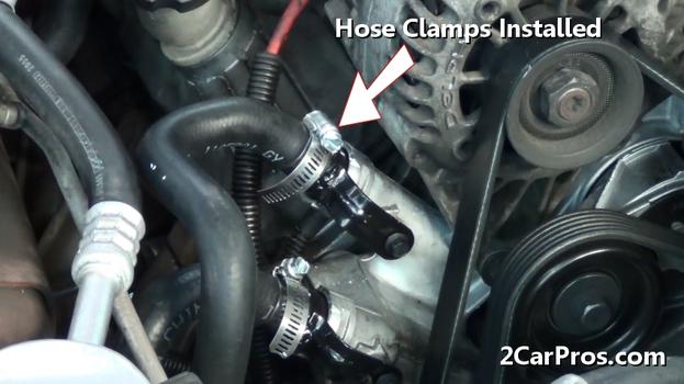 hose clamps installed