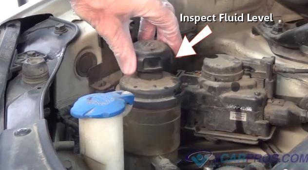 inspect power steering fluid level