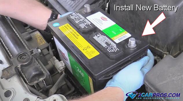 install new car 12 volt battery