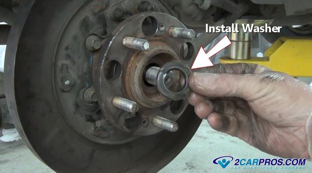 install rear axle bearing washer