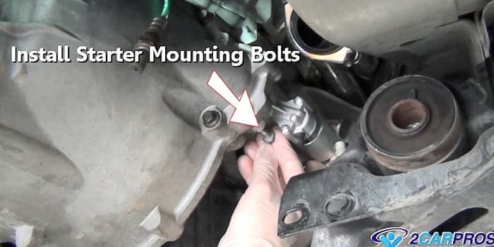 install starter mounting bolts