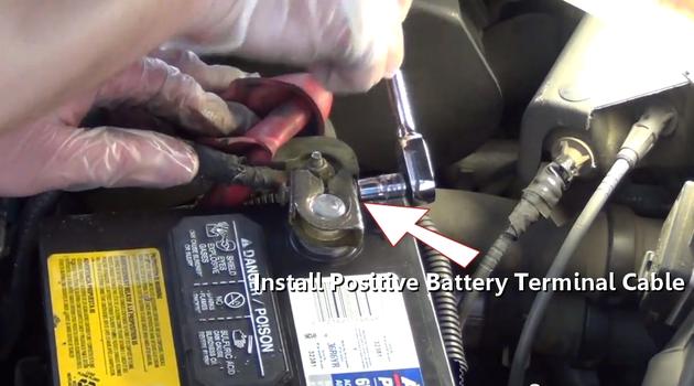 install positive battery cable