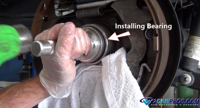 installing axle bearing