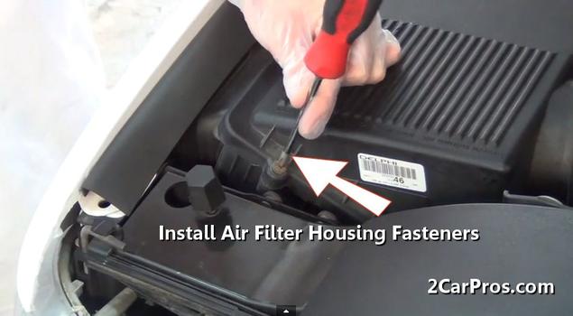 installing air filter housing fastners