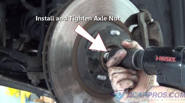 installing axle nut