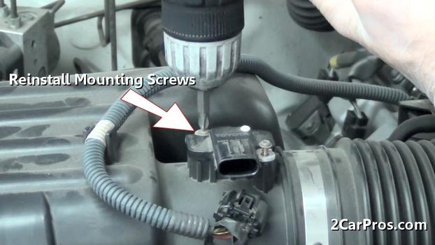 installing mass air flow mounting screws
