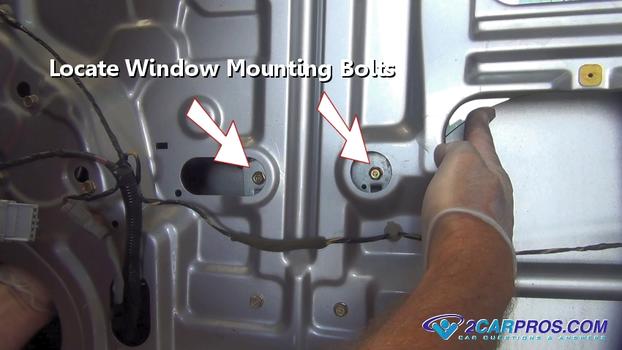 locate window mounting bolts