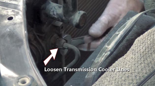 loosen transmission cooler line