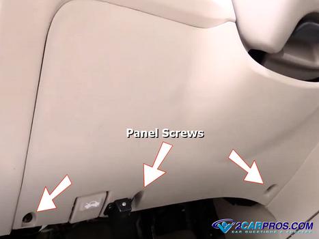 lower dash panel screws