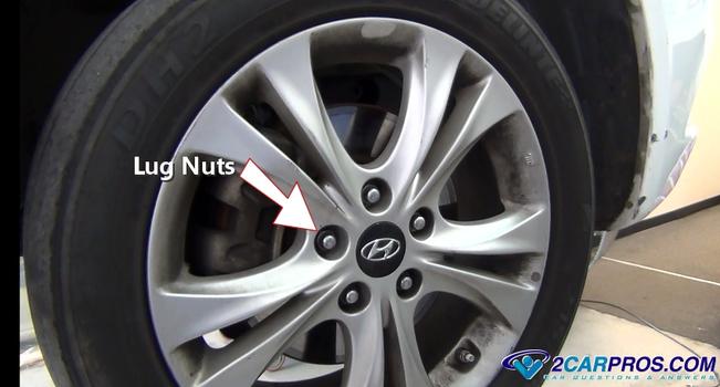 lug nuts on an aluminum wheel