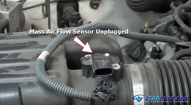 mass air flow sensor unplugged