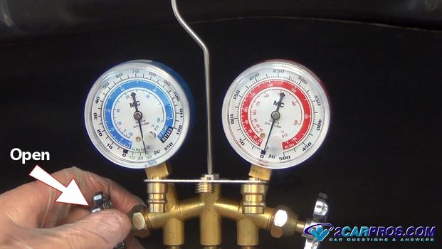 open low side valve ac gauge