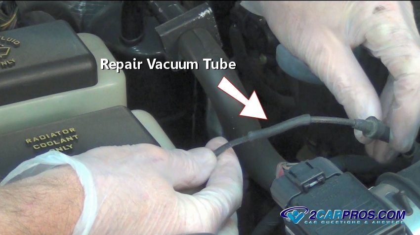 How do you repair a broken air conditioning hose on a car?