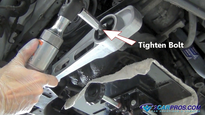 tighten engine torque mount bolt