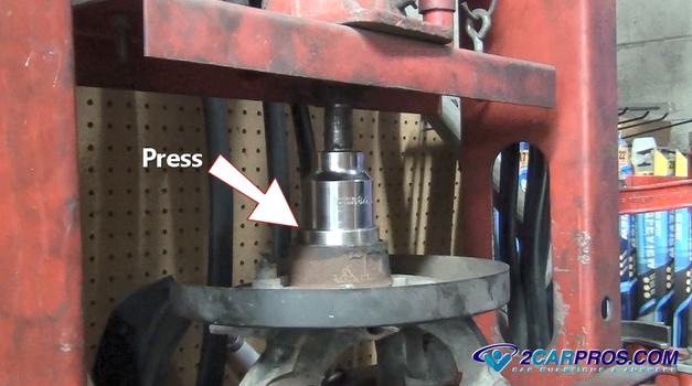 press new rear axle bearing
