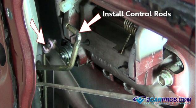 reinstall lock handle control rods
