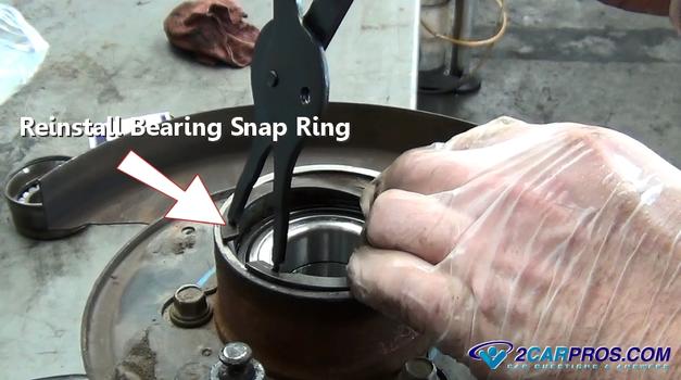 reinstall rear axle bearing snap ring
