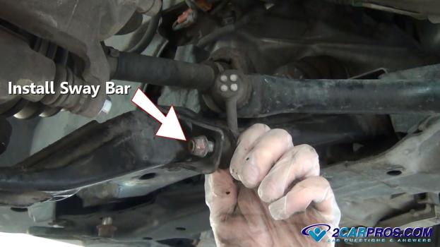 reinstall sway bar and nut