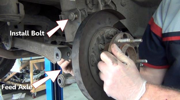 remount rear axle bearing spindle